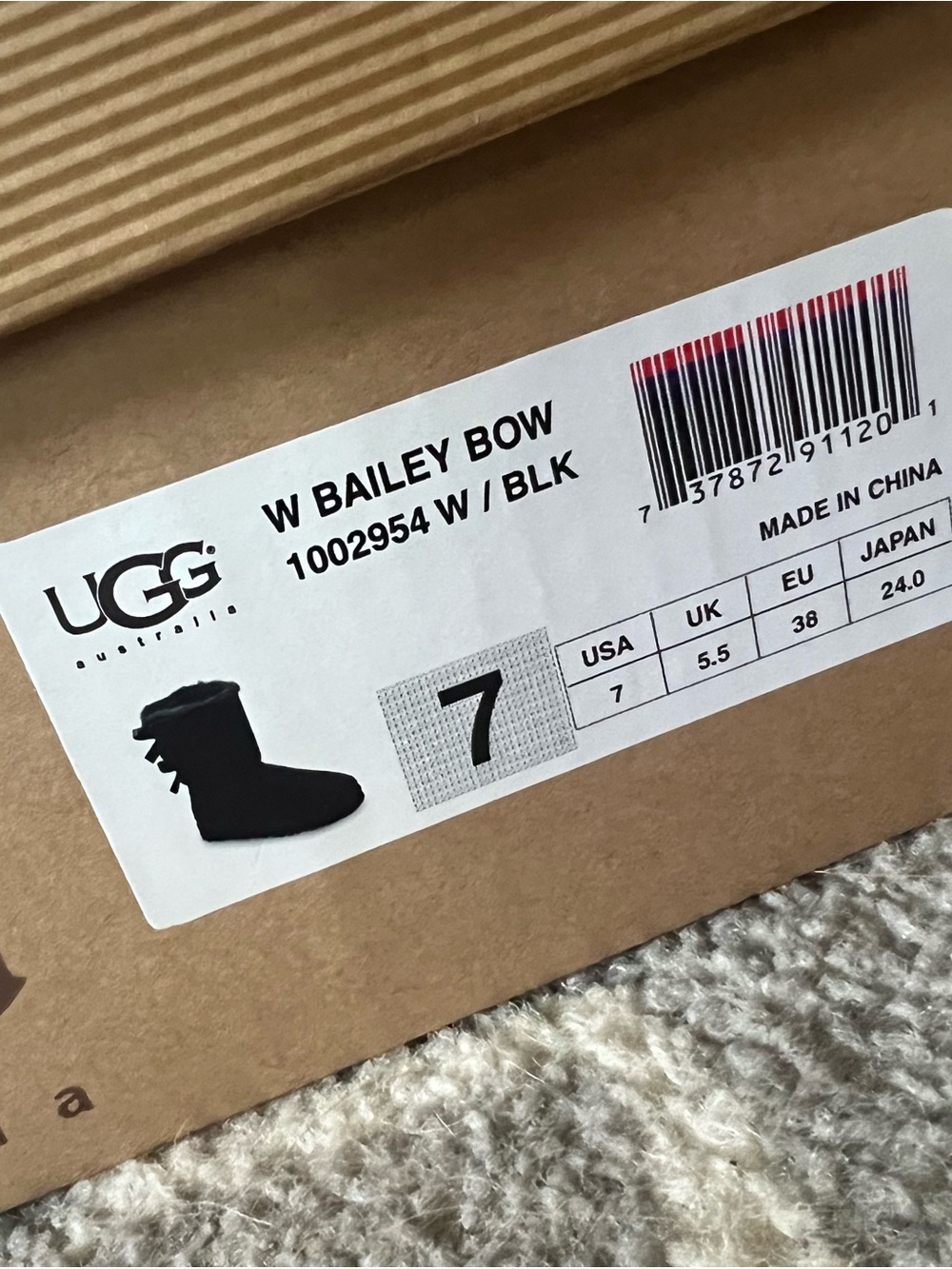UGG Black Suede Back-Bow Winter Boots - Picture 7 of 10